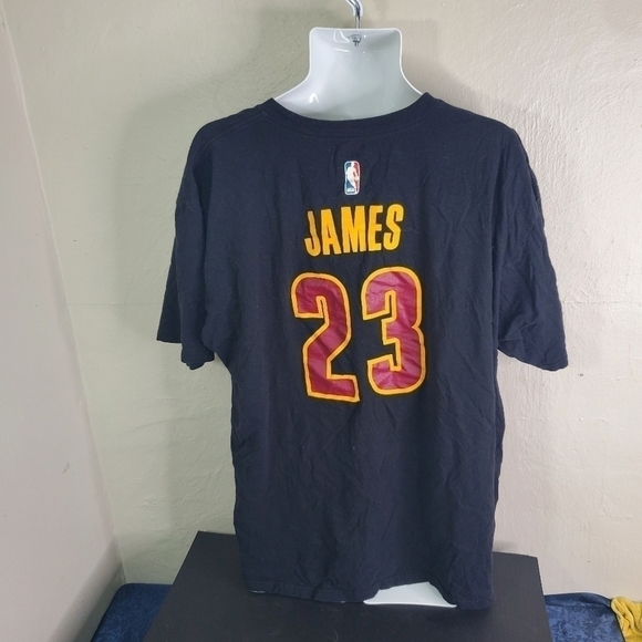 Adidas T-Shirt Men's XXL Black Cleveland Cavaliers #23 Lebron James 2XL - Picture 6 of 6